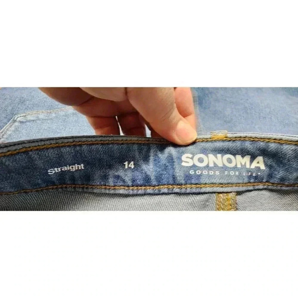 NWT Sonoma Vintage Style Blue Jeans Straight Hi Rise Size 14 - Picture 4 of 8